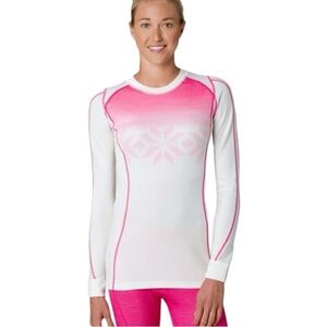 Helly Hansen HH Warm Ice Merino Long Sleeve Crew White Pink Size S